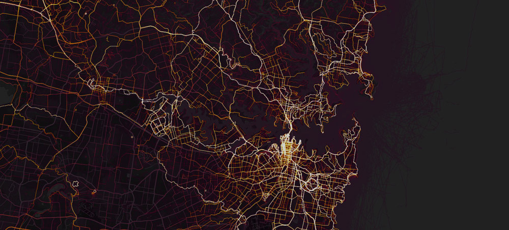 satellite image of sydney australia with electricity lights