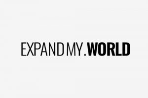 expandmyworld logo black and white