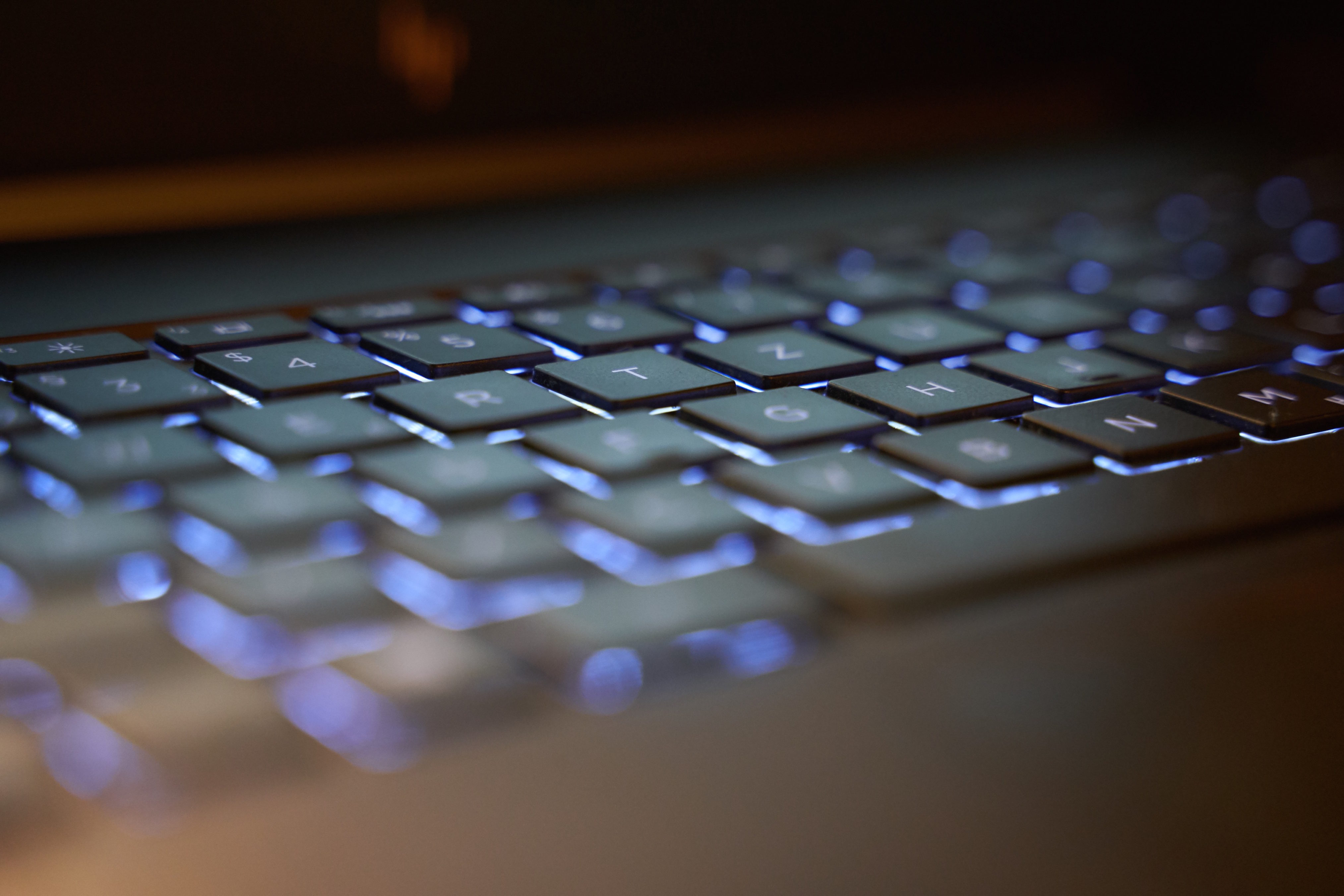 e-signatures glowing blue keyboard