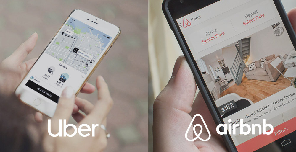 uber and airbnb app screenshots